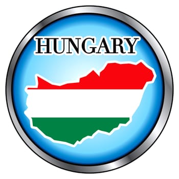 Vector Illustration for the Hungary, Round Button.