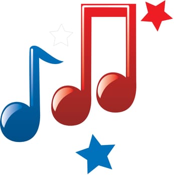 Vector Illustration for the 4th of July Independence. Set of Icons and Buttons.