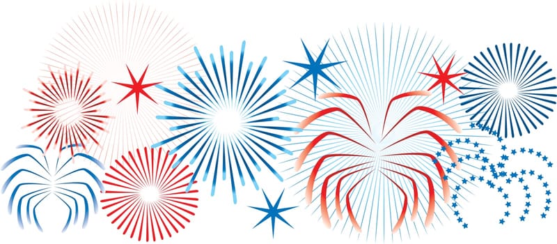 Vector Illustration for the 4th of July Independence. Set of Icons and Buttons.