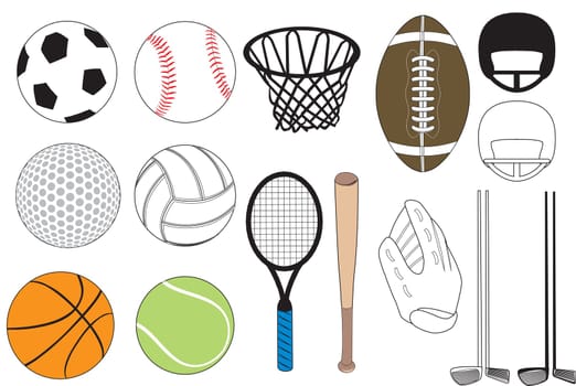 Vector Illustration of 15 sports icons siolated. No gradients were used. Available in other versions.