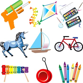 Vector Illustration of Toy Icons Isolated.