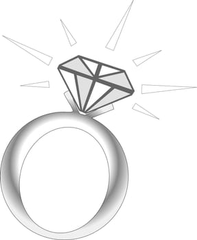 Vector Illustration of Sparkle Diamond Ring.