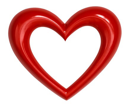 heart shape over white background
