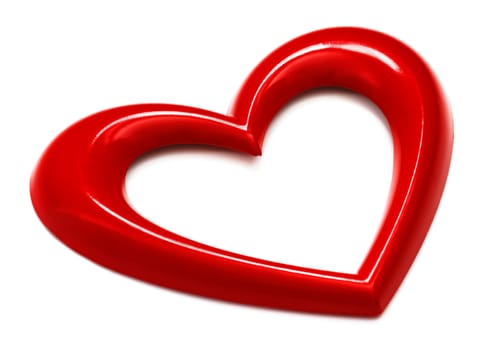 heart shape over white background