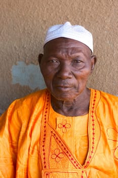 Old African of Burkina Faso Faso at his place in Ouagadougou