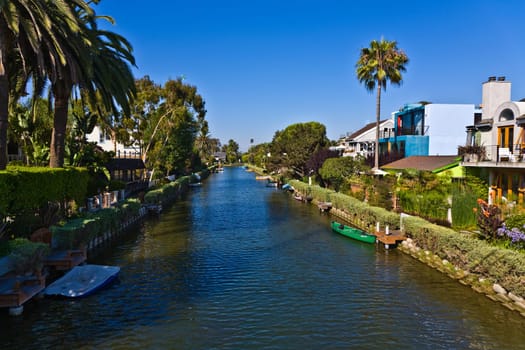old canals of Venice, build by Abbot Kinney in California, beautiful living area