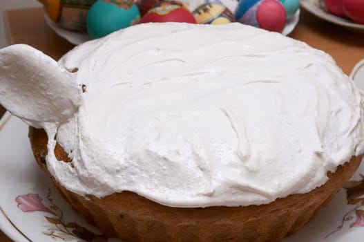 Spread on white egg cream