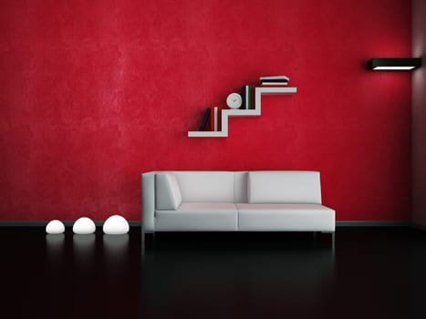 Modern interior (3D render) - Living room