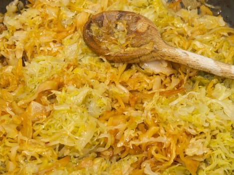 cabbage cooked in a pen