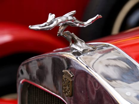 ornament on the old red car