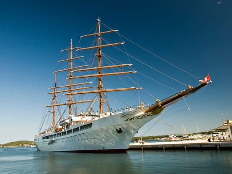 sailing ship on the dock