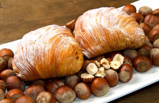 puff pastry with hazelnuts