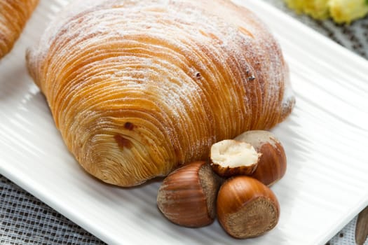 puff pastry with hazelnuts