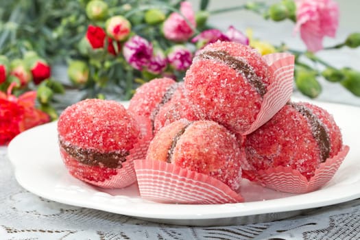 pastries with fruit and chocolate