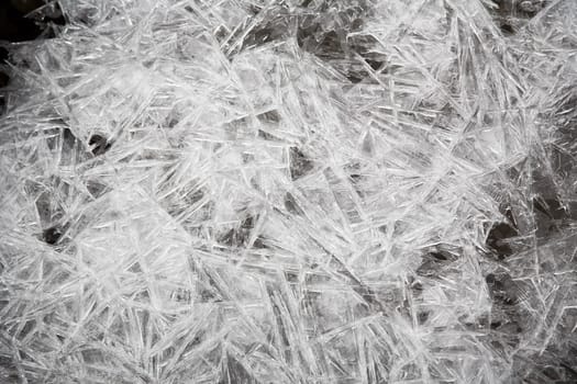 Ice texture. Natural ice in the Belokurikha river, november 2006