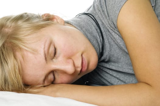 The sleeping young woman