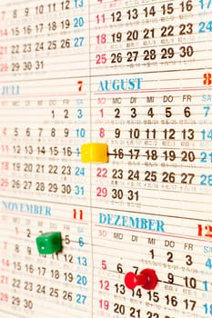 Calendar,date for planning with Chinese characters