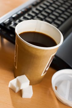 cup of coffee in the office close up shoot