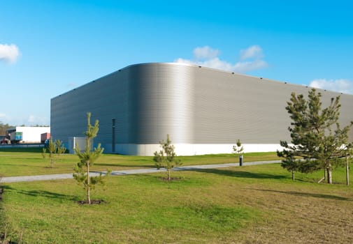 edge of a modern industrial building