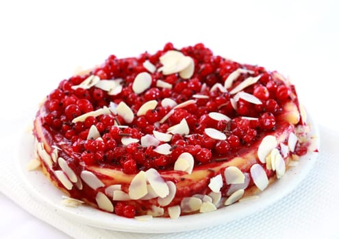 Delicious redcurrant pie with almond