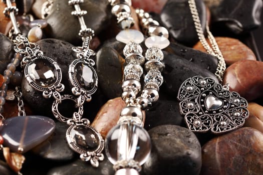 Colorful beads necklaces and accessories