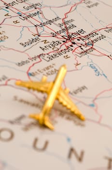 Plane Over Colorado, Map is copyright free off a government website - nationalatlas.gov