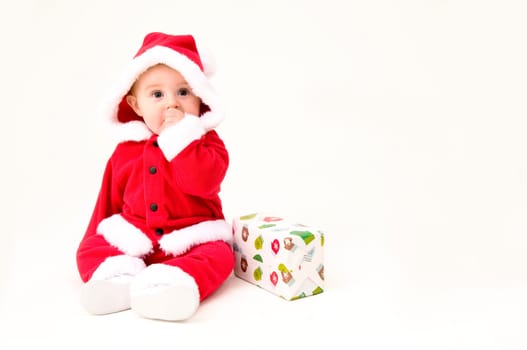 Santa Claus Baby on a White Background.