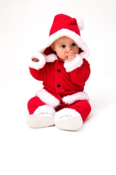 Santa Claus Baby on a White Background.