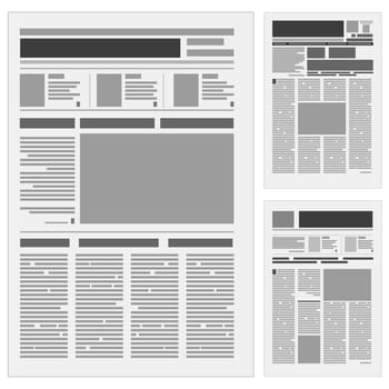Set the number one newspaper. Illustration on white background.