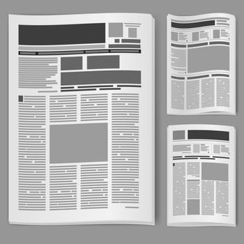 Set number two newspaper. Illustration on white background.
