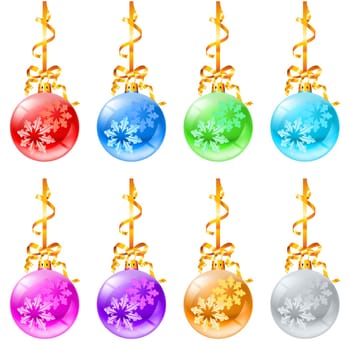 New Christmas decorations. Illustration on white background.