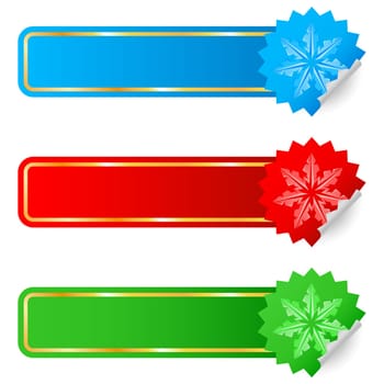 Colored labels selling the new year.  Illustration on white background for design