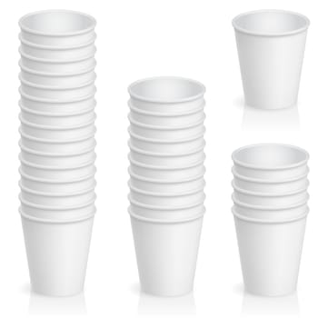 Set of empty paper cup. Illustration of the designer on a white background
