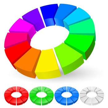 Abstract Pie chart number two. Illustration for design on white background