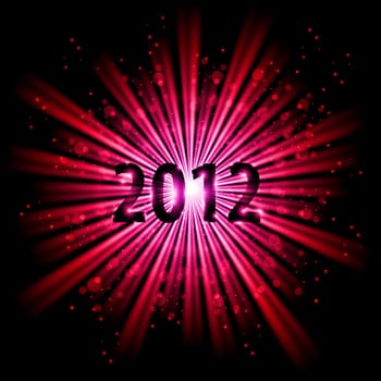 Red abstract Happy New Year twenty twelve background