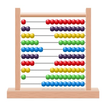 Illustration of an abacus with rainbow colored beads