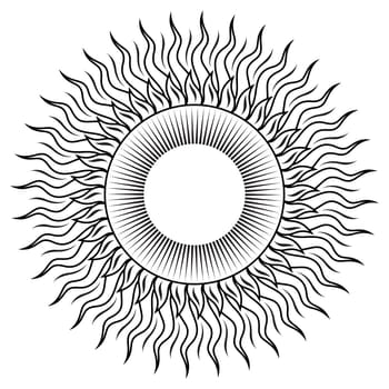 The summer sun. Illustration on white background for design