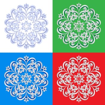 Abstract beautiful snowflakes on a colorful background illustration designer