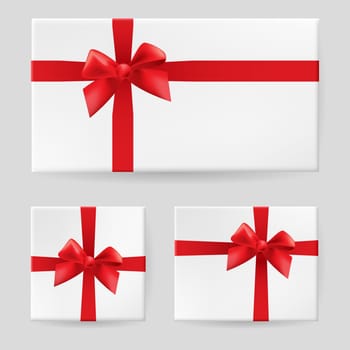 Red gift bow. Illustration on white background for design