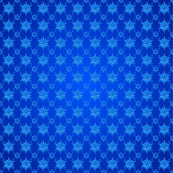 Snowflakes on blue background. Winter seamless pattern