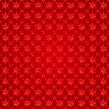 Snowflakes on red background. Winter seamless pattern