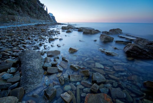 Beautiful seascape at dusk in Piran - Slovenia
