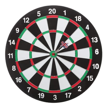Dartboard bullŽs eye. Isolated on white background