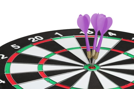 Dartboard bullŽs eye. Isolated on white background