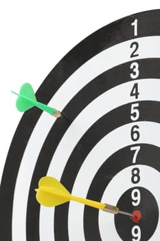 Dartboard bullŽs eye. Isolated on white background