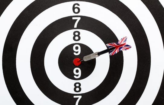 Dartboard bullŽs eye. Isolated on white background