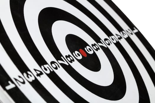 Dartboard bullŽs eye. Isolated on white background