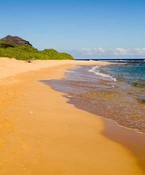 Mahaulepu beach near Poipu on south coast of Kauai