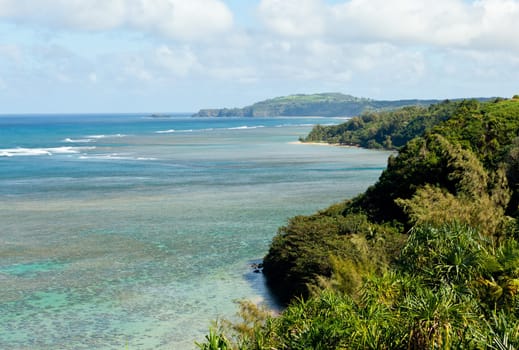Sealodge and anini beach in Kauai with Kilauea lighthouse