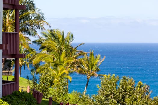 Holiday apartments overlook the sea in Kauai